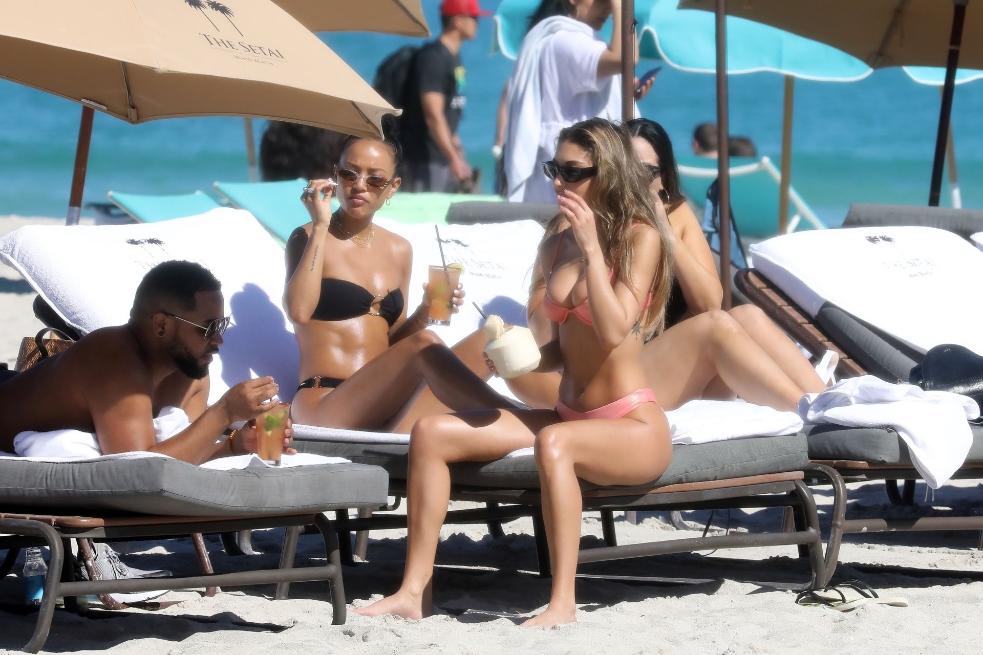 Beach Babes Chantel Jeffries & Karrueche Tran Steam Up Miami Beach 0044