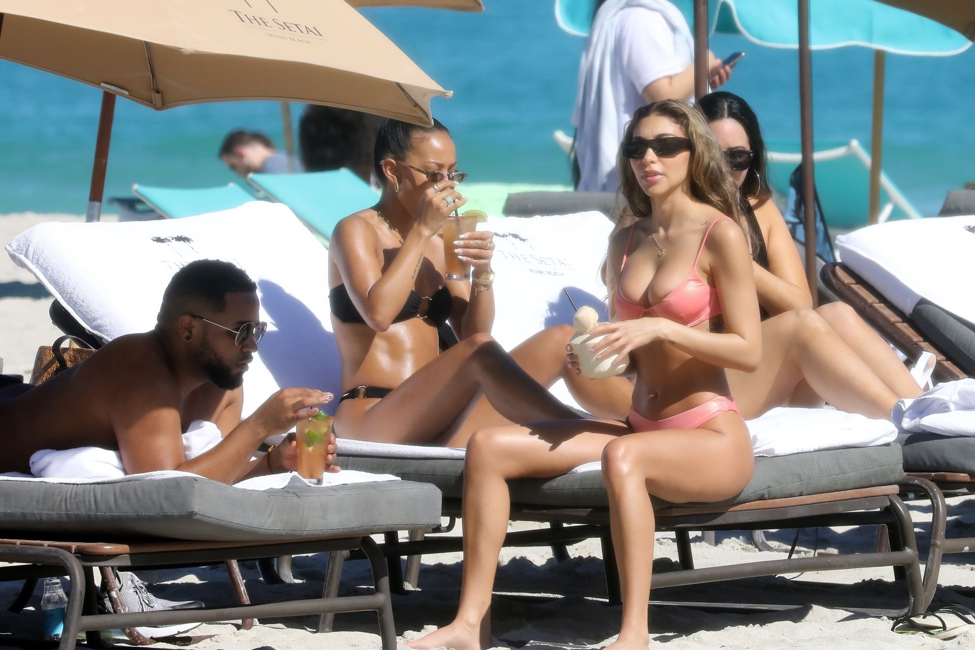 Beach Babes Chantel Jeffries & Karrueche Tran Steam Up Miami Beach 0045