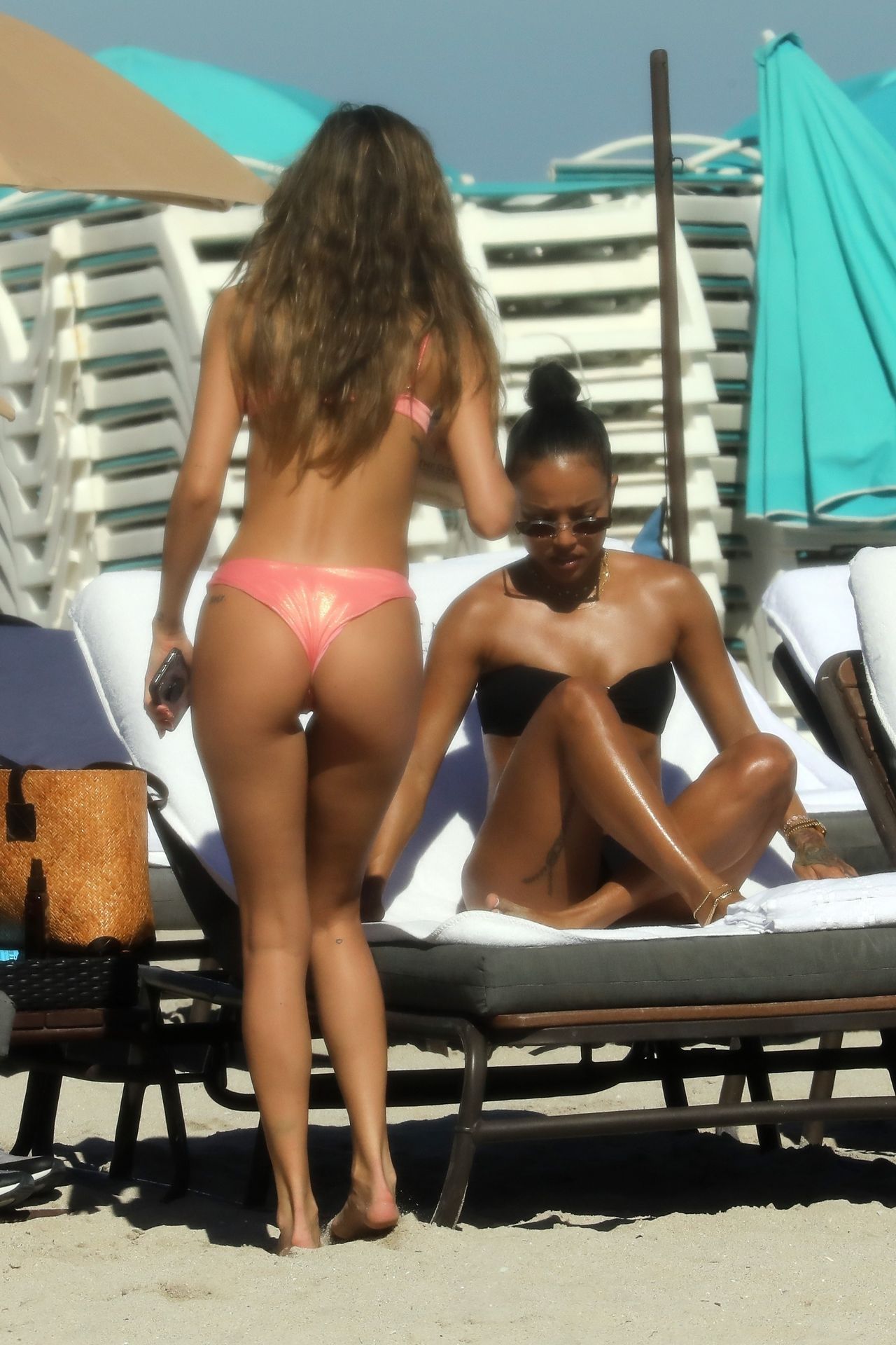 Beach Babes Chantel Jeffries & Karrueche Tran Steam Up Miami Beach 0050