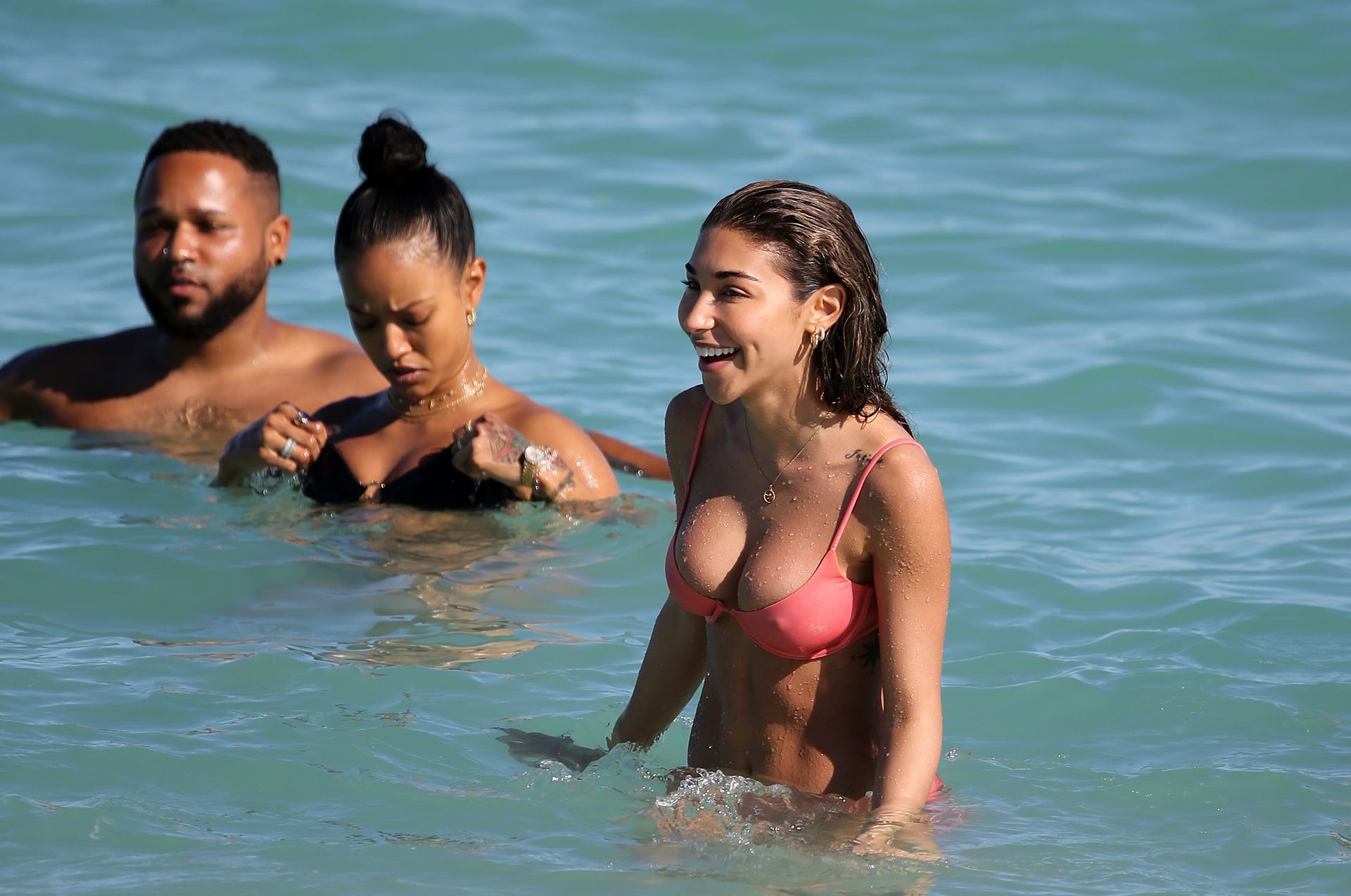 Beach Babes Chantel Jeffries & Karrueche Tran Steam Up Miami Beach 0067