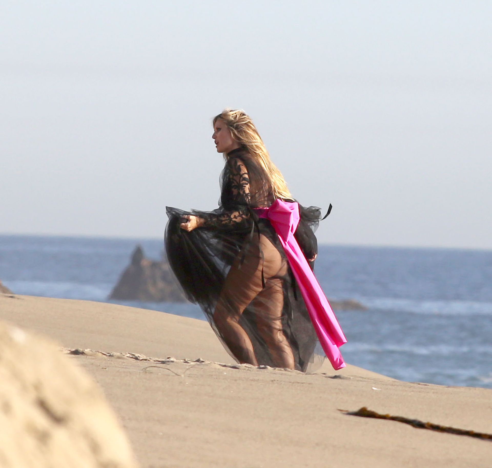 Heidi Klum Poses In A Thong Bikini 0011