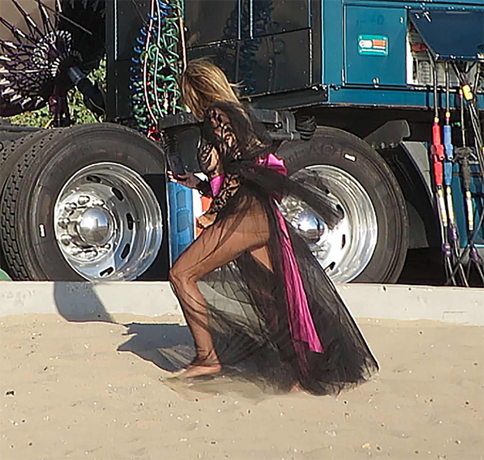 Heidi Klum Poses In A Thong Bikini 0032