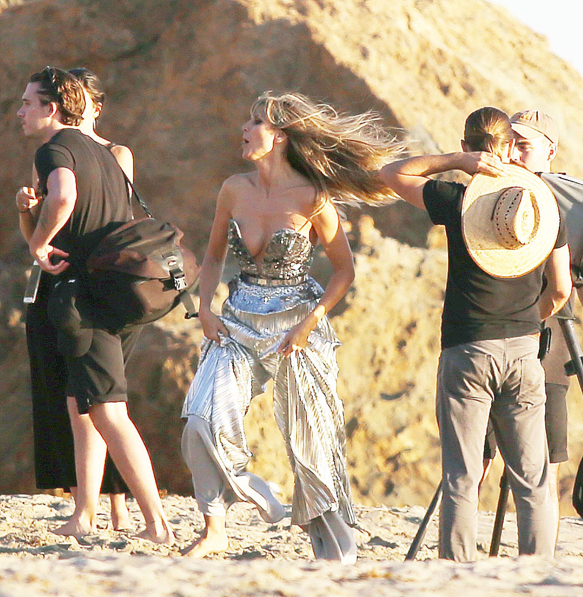 Heidi Klum Poses In A Thong Bikini 0075