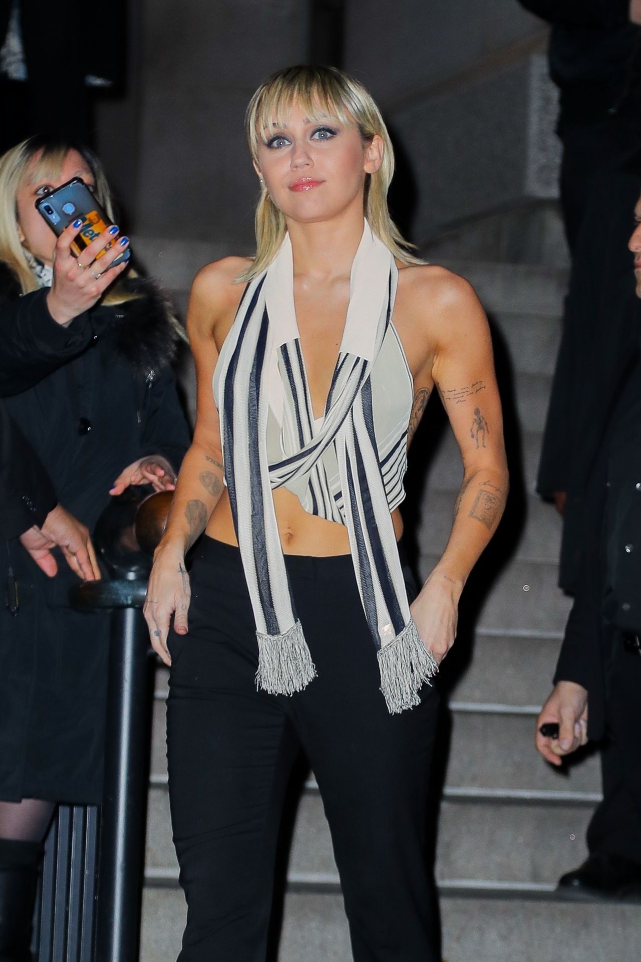 Miley Cyrus Has A Nip Slip In A Silk Top Arriving At The Bowery Hotel 0058