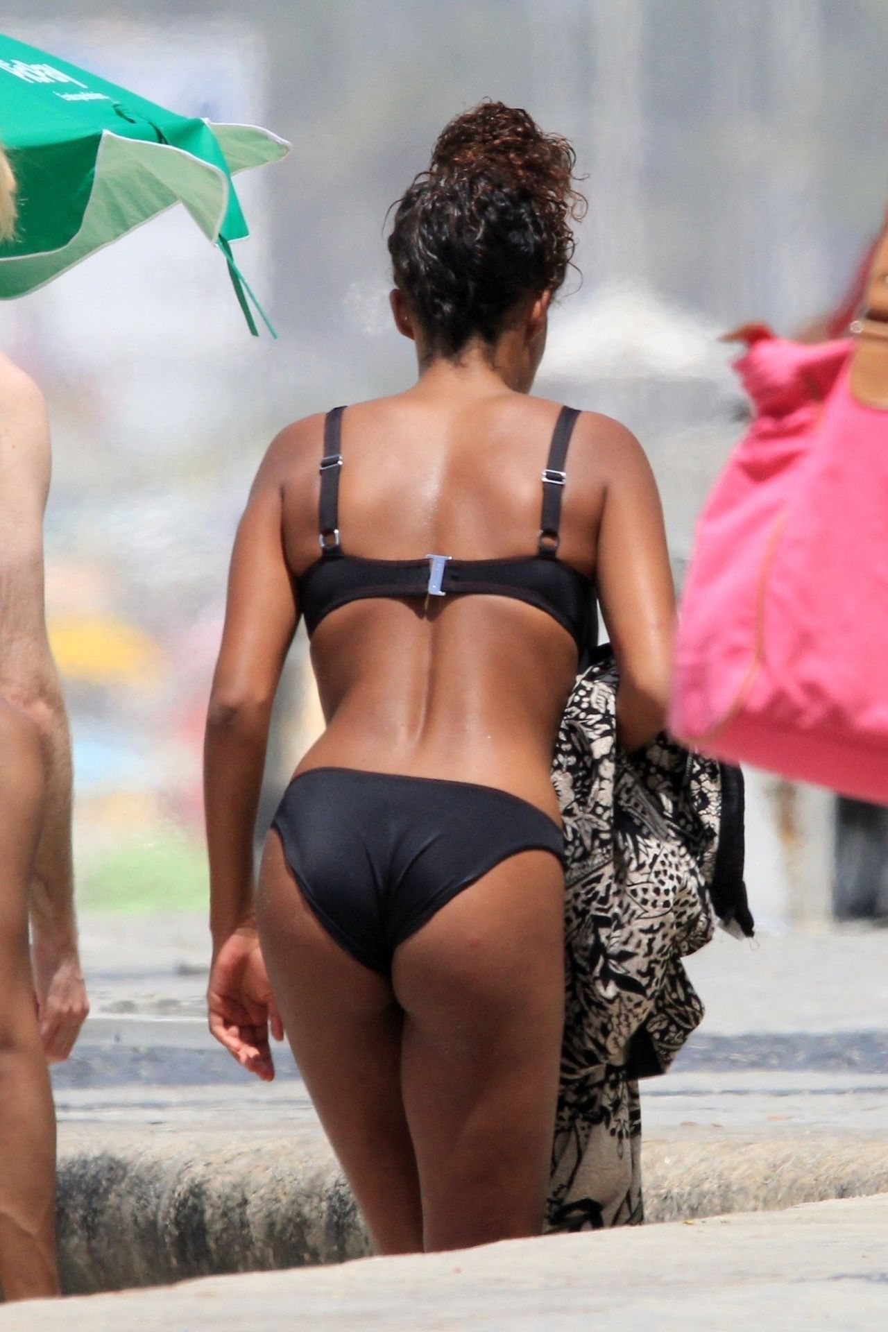 Tina Kunakey Enjoys The Rio Sunshine In A Sexy Black Bikini 0005