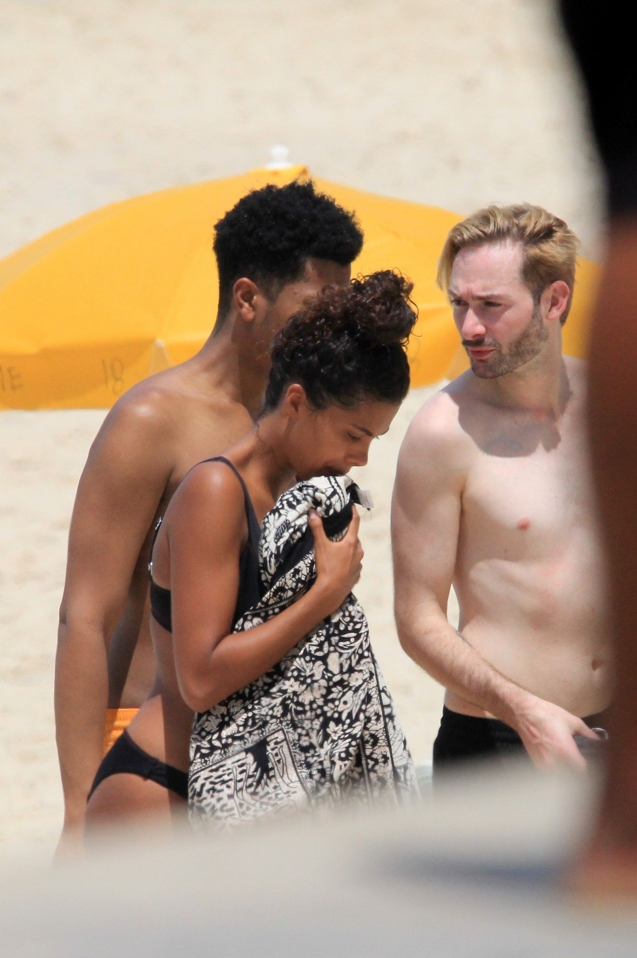 Tina Kunakey Enjoys The Rio Sunshine In A Sexy Black Bikini 0025