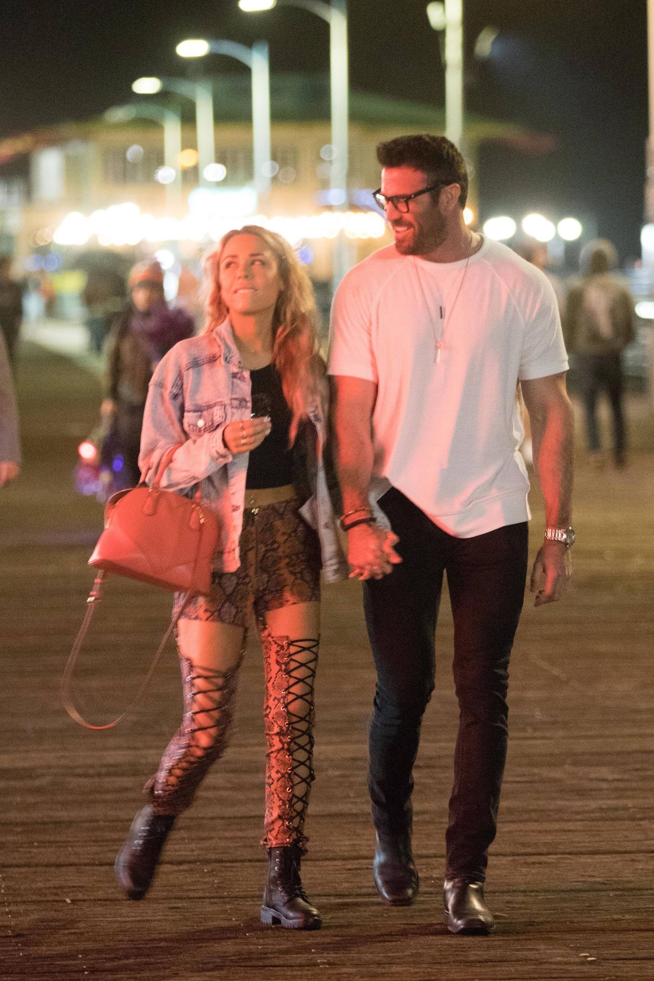 Chad Johnson & Annalise Mishler Are Seen On A Low Key Date At The Santa Monica Pier 0022