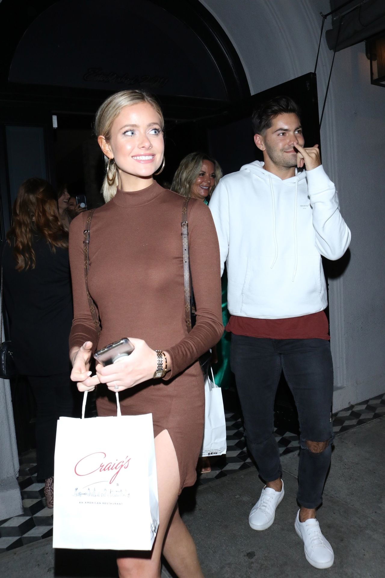 Hannah Godwin & Dylan Barbour Are Seen Outside Craig’s Restaurant In West Hollywood 0003