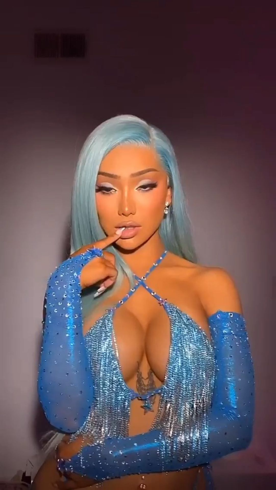Nikita Dragun Shows Off All Her Assets While Rocking All Blue Arriving At Madison Beer’s 21st Birthday 0022
