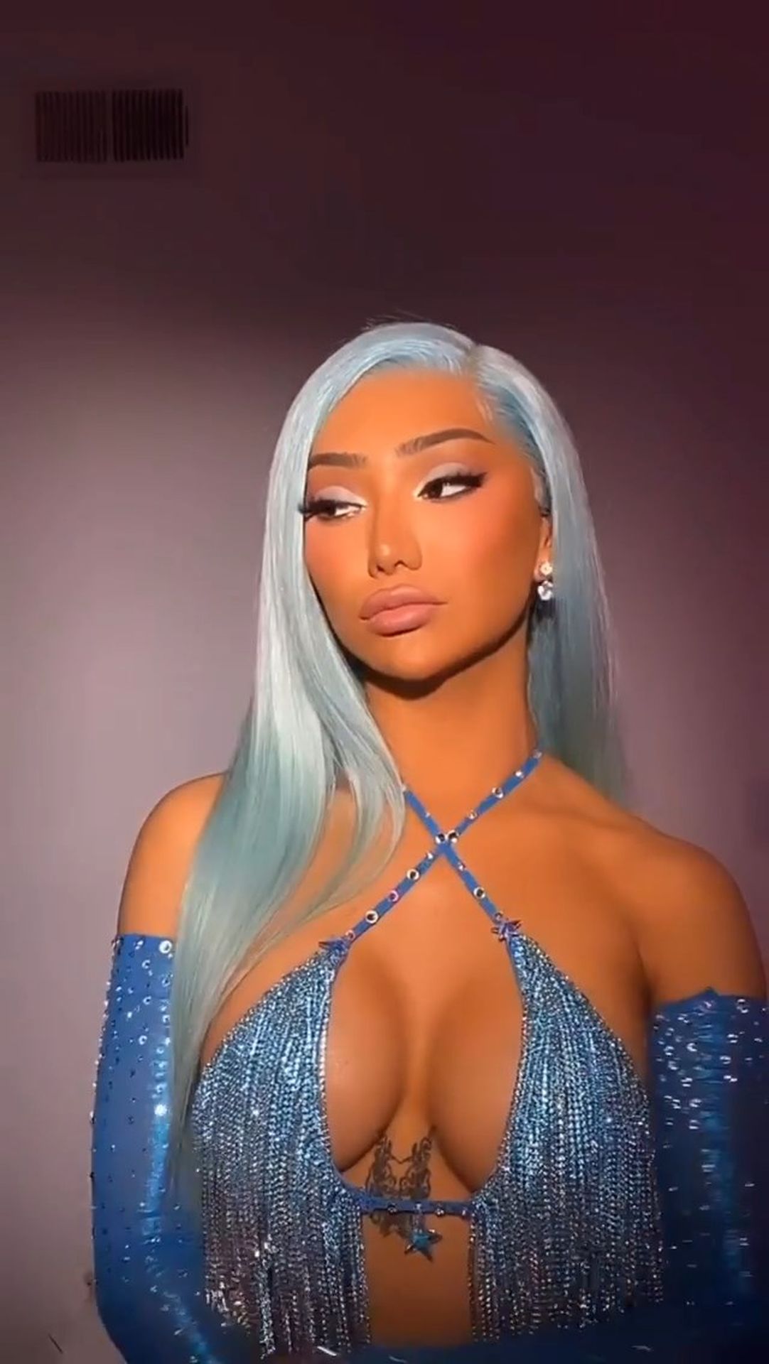 Nikita Dragun Shows Off All Her Assets While Rocking All Blue Arriving At Madison Beer’s 21st Birthday 0024