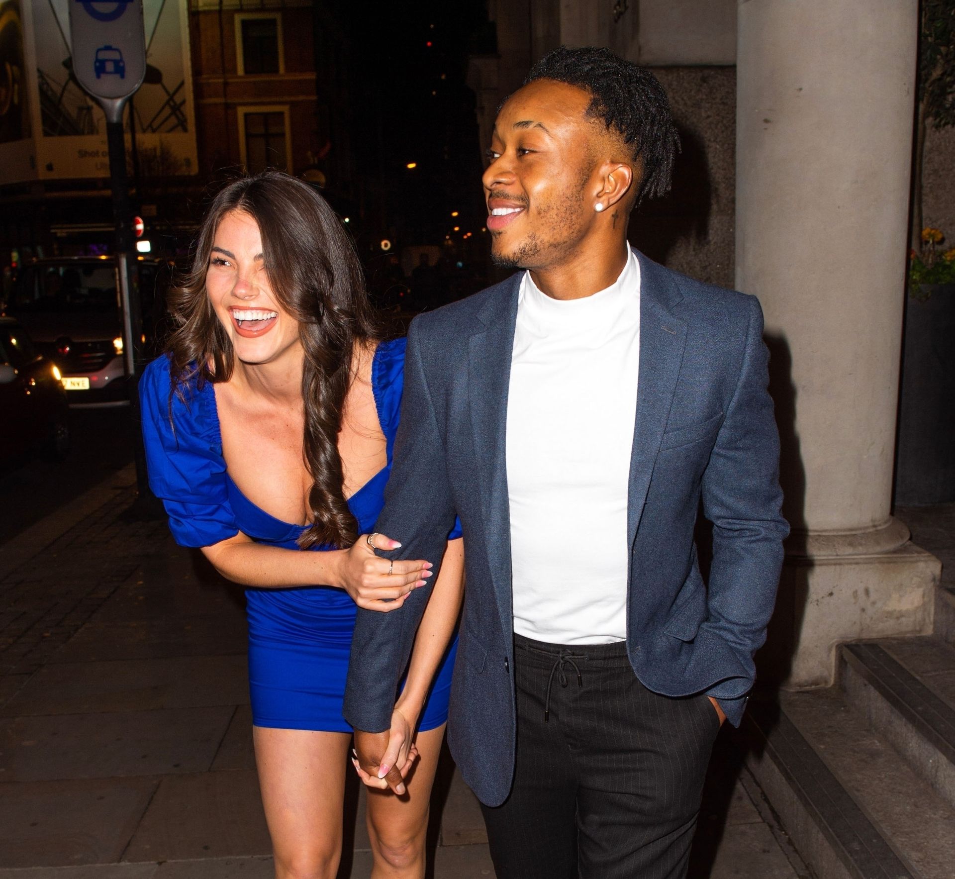 Rebecca Gormley & Biggs Chris Are Seen Heading To Rosso In Manchester 0005