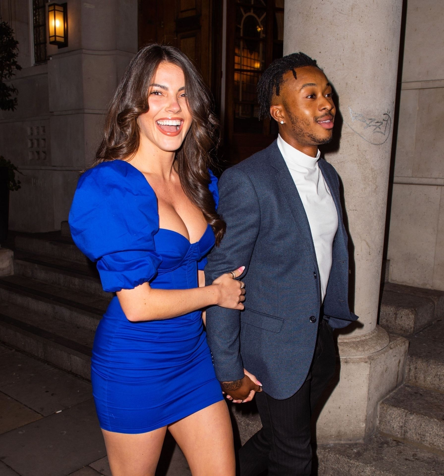 Rebecca Gormley & Biggs Chris Are Seen Heading To Rosso In Manchester 0011