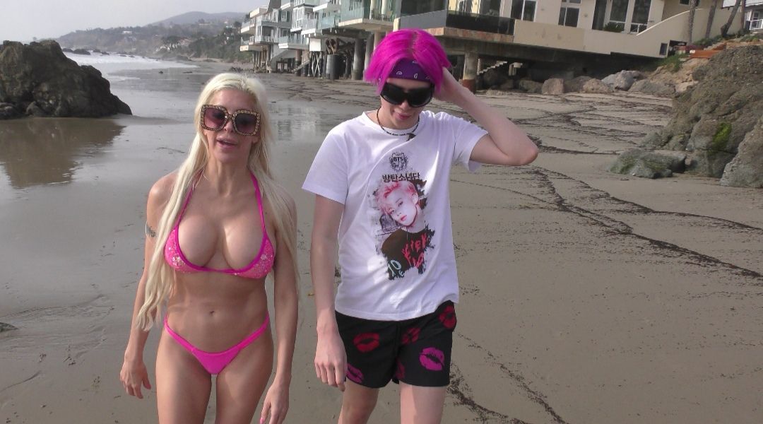 Oli London & Frenchy Morgan Socially Distance Together On Millionaire Beach 0001
