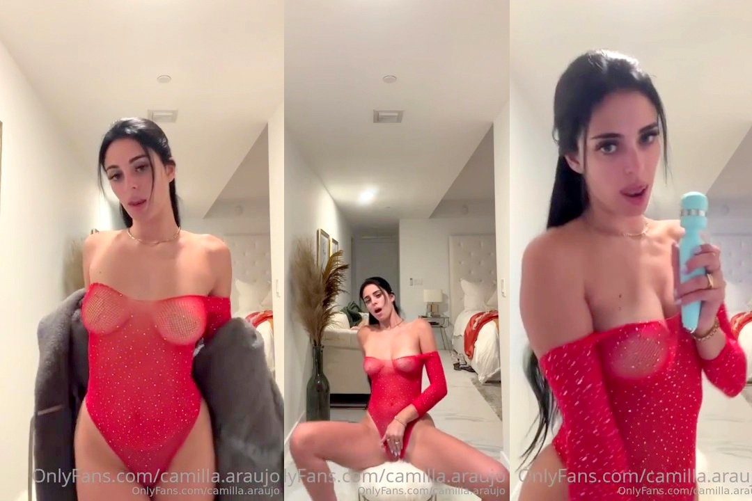 Camilla Araujo Red Bodysuit Masturbation Through Panties Video Leaked